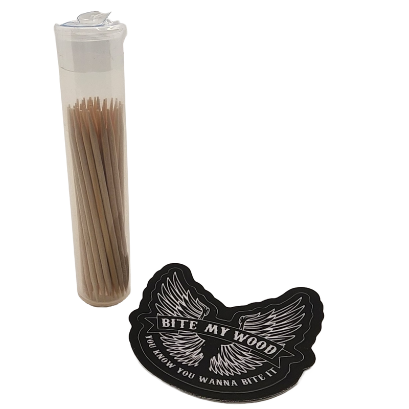 BiteMyWood 36 Qty Unflavored Birchwood Toothpicks in Plastic Tubes Toothpicks White Smoke 36qty Unflavored Double Point1,36qty Unflavored Oversized Double Point2,36qty Unflavored Flat1,36qty Unflavored Single Point1,36qty Unflavored Oversized Single Point2
