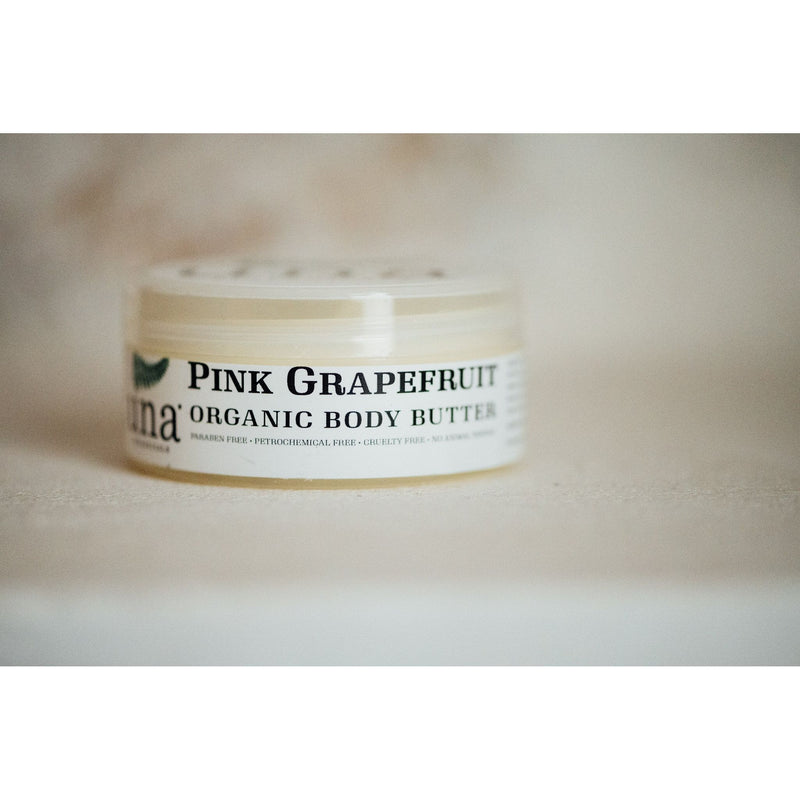Una Biologicals® Pink Grapefruit Body Butter | Natural Body Lotion | Una Biologicals Body Butter Dark Gray 2 oz travel size