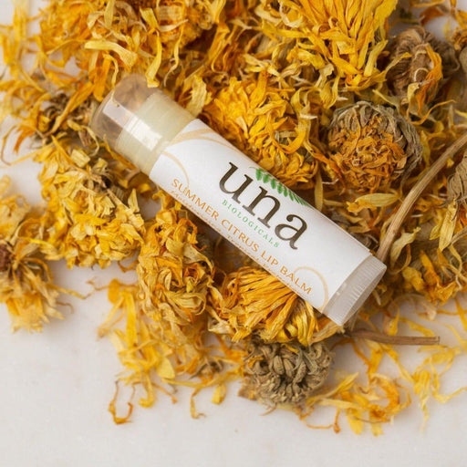 Una Biologicals® Summer Citrus Organic Lip Balm | Face Care | Una Biologicals Skin Care Lip Balm Dark Goldenrod