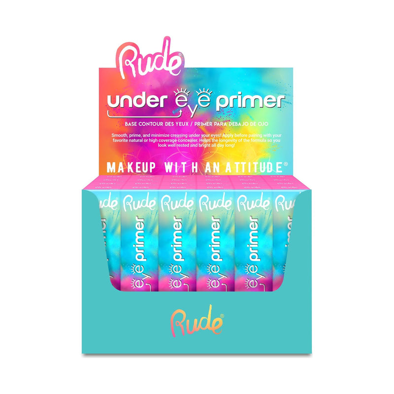 Rude Cosmetics Under Eye Primer Paper Display, 24pcs Wholesale Set Medium Turquoise