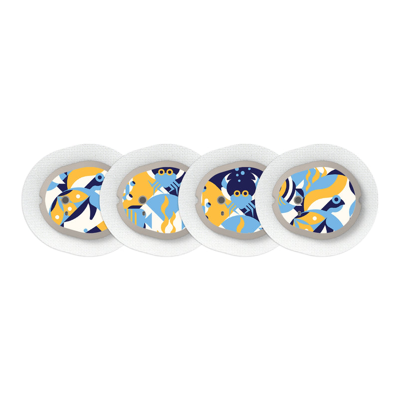 Peelz Underwater Abstract Sticker Designed for the DEXCOM G7 and Stelo Transmitter Peelz/Stickers White Smoke 4-pack (Set of 4 Stickers)
