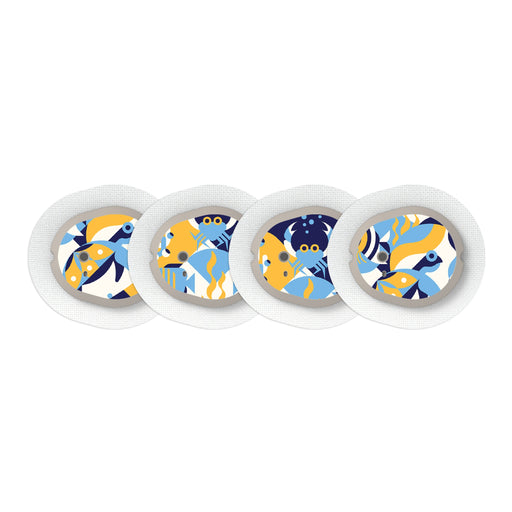 Peelz Underwater Abstract Sticker Designed for the DEXCOM G7 and Stelo Transmitter Peelz/Stickers White Smoke 4-pack (Set of 4 Stickers)
