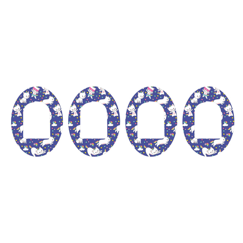 Peelz Unicorn Cats Pod Patch Tape - Pump Peelz Patch Medical Tape White Smoke 4-Pack Omnipod Tape