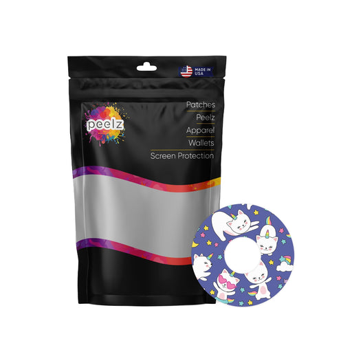 Peelz Unicorn Cats Patch Tape Designed for the FreeStyle Libre 3 Plus & Lingo Patch Medical Tape White Smoke 12-Pack (Set of 12 Patches),4-Pack (Set of 4 Patches)