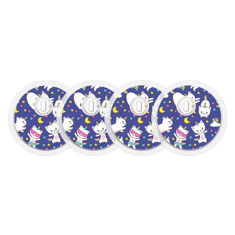 Peelz Unicorn Cats Sticker Designed for the FreeStyle Libre 3 Plus & Lingo  Sensor Peelz/Stickers White Smoke 4-pack (Set of 4 Stickers)