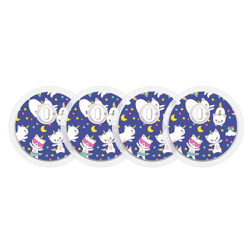 Peelz Unicorn Cats Sticker Designed for the FreeStyle Libre 3 Plus & Lingo  Sensor Peelz/Stickers White Smoke 4-pack (Set of 4 Stickers)