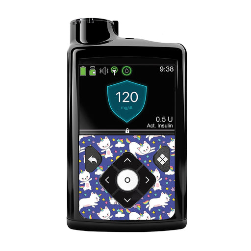 Peelz Unicorn Cats Sticker for Medtronic MiniMed 770G & 780G Peelz/Stickers Black Front Peelz