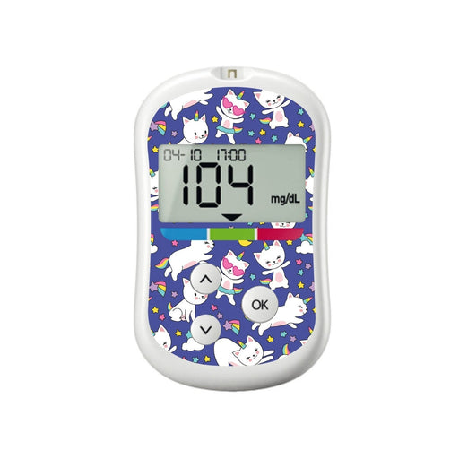 Peelz Unicorn Cats for OneTouch Verio Flex Glucometer Peelz/Stickers White Smoke