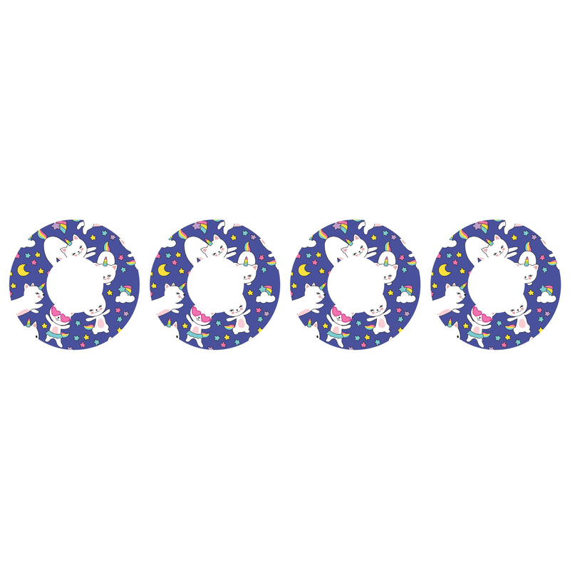 Peelz Unicorn Cats for Patch  Freestyle Libre and Universal Infusion Set Tape Patch Medical Tape White Smoke 4-Pack Libre/Universal