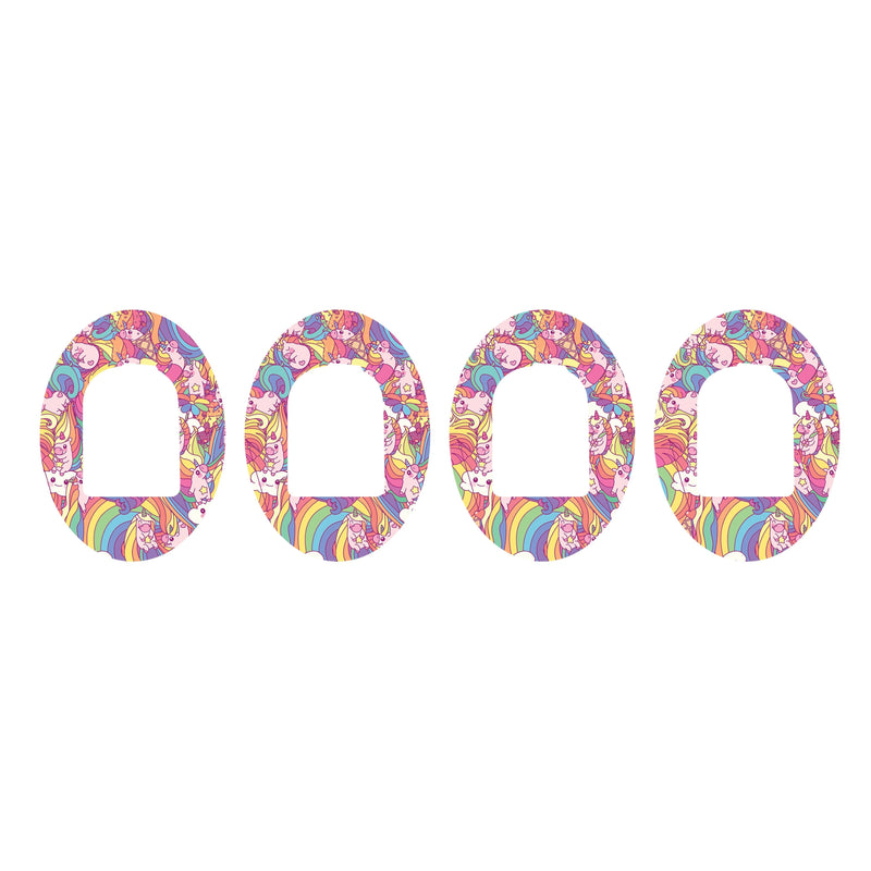 Peelz Unicorn Swirls Pod Patch Tape - Pump Peelz Patch Medical Tape White Smoke 4-Pack Omnipod Tape