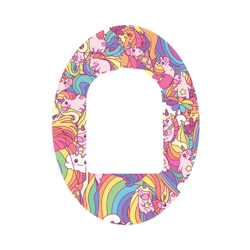 Peelz Unicorn Swirls Pod Patch Tape - Pump Peelz Patch Medical Tape White Smoke 1-Pack Omnipod Tape