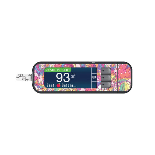 Peelz Unicorn Swirls Sticker for Bayer Contour Next Glucometer Peelz/Stickers White Smoke