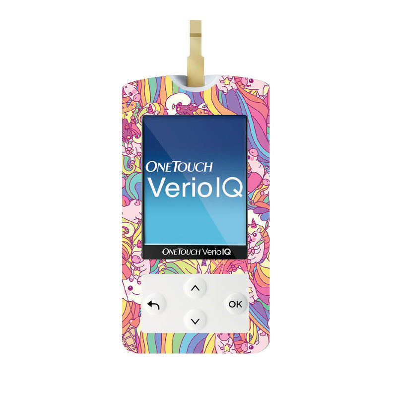 Peelz Unicorn Swirls for OneTouch Verio IQ Glucometer Peelz/Stickers White Smoke
