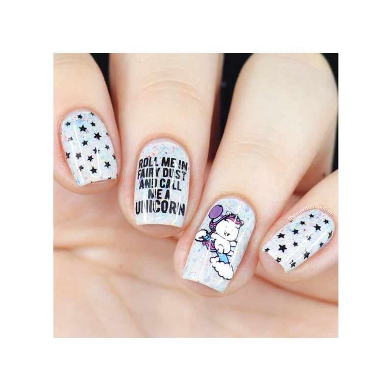 UberChic Beauty Unicorn Love-02 Stamping Plate Light Gray