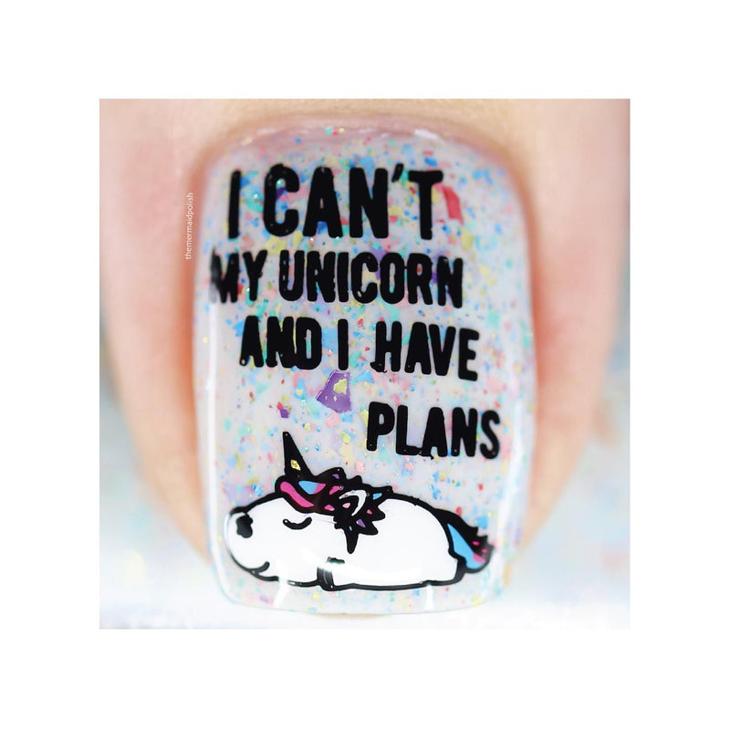 UberChic Beauty Unicorn Love-02 Stamping Plate Light Gray