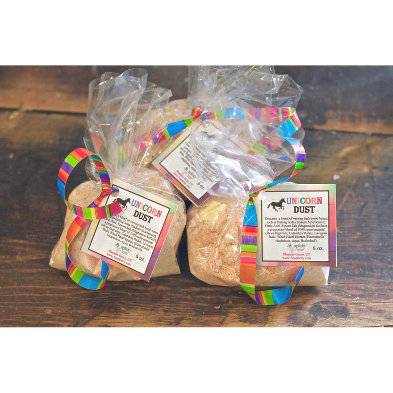 Soaplicity Unicorn Dust - Fizzy Bath Dust Fizzy Bath Dusts Dim Gray Unicorn Dust,Reindeer Poop (Avail Nov-Dec),5 Dusts for $15.80