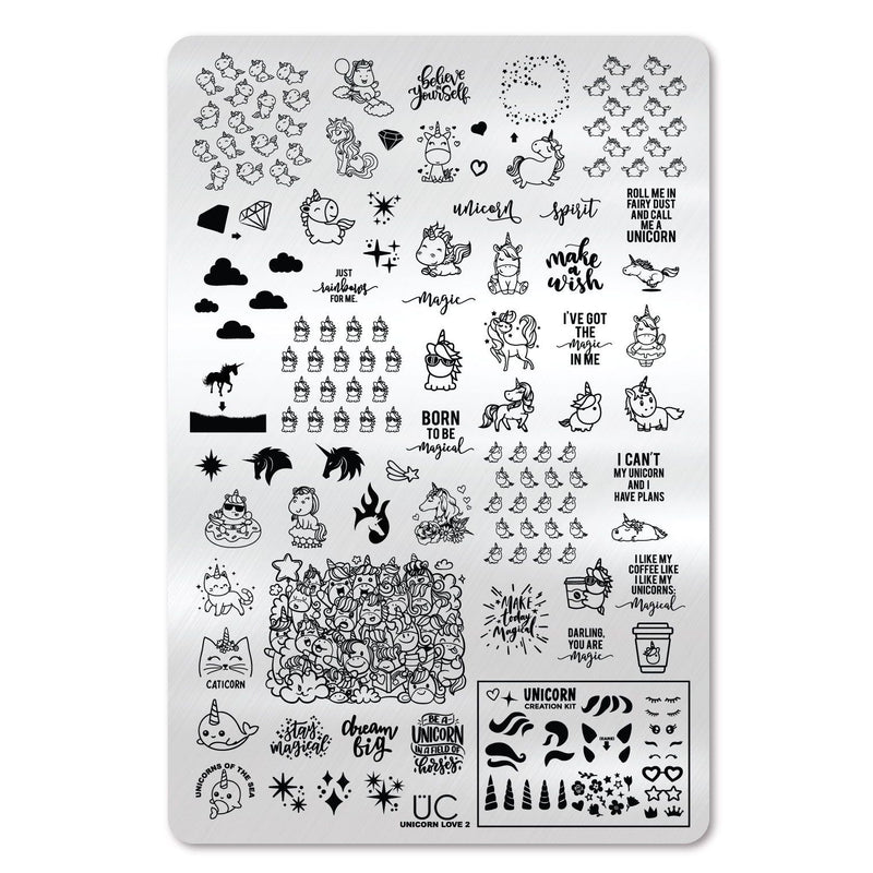 UberChic Beauty Unicorn Love-02 Stamping Plate Lavender