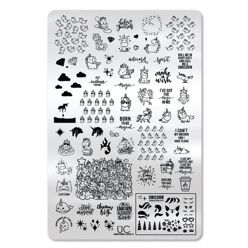 UberChic Beauty Unicorn Love-02 Stamping Plate Lavender