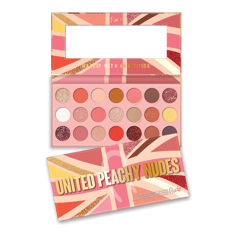 Rude Cosmetics United Peachy Nudes Palette Display Set, 12 pcs Wholesale Set Light Pink