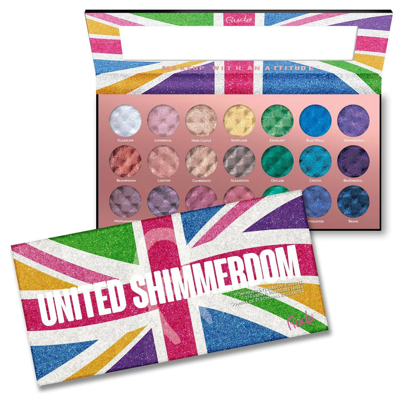 Rude Cosmetics United Shimmerdom -  21 Shimmer Eyeshadow Palette Eyeshadow Palettes Light Gray United Shimmerdom