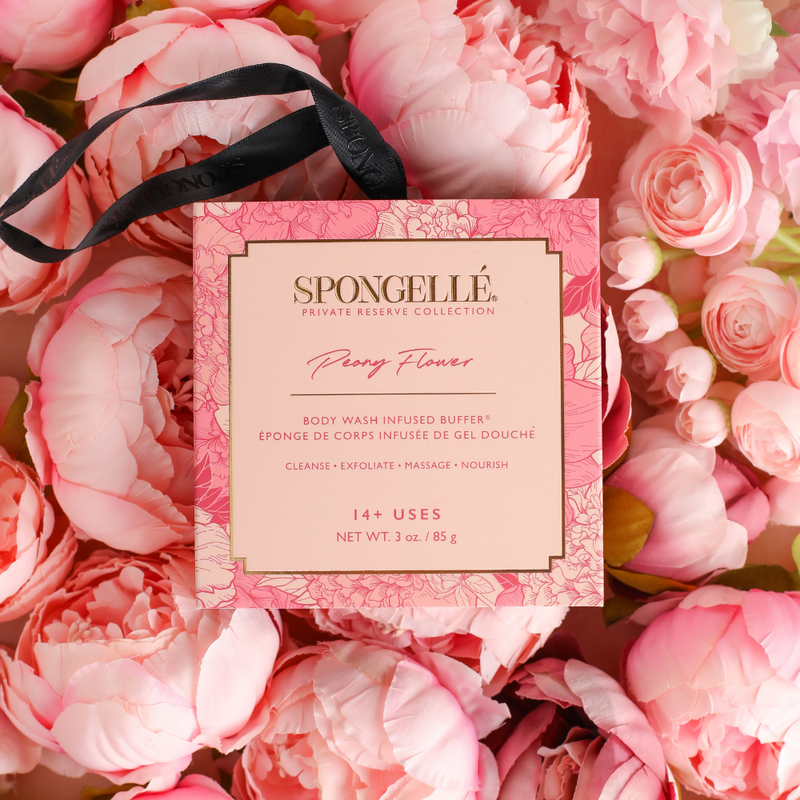 Spongellé Peony Flower | Boxed Flower Body Wash Infused Buffer Peach Puff