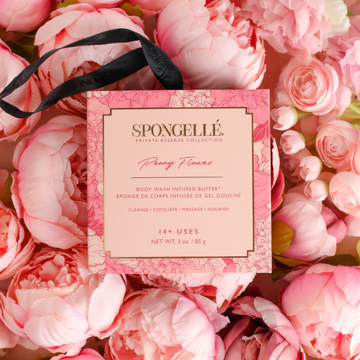 Spongellé Peony Flower | Boxed Flower Body Wash Infused Buffer Peach Puff