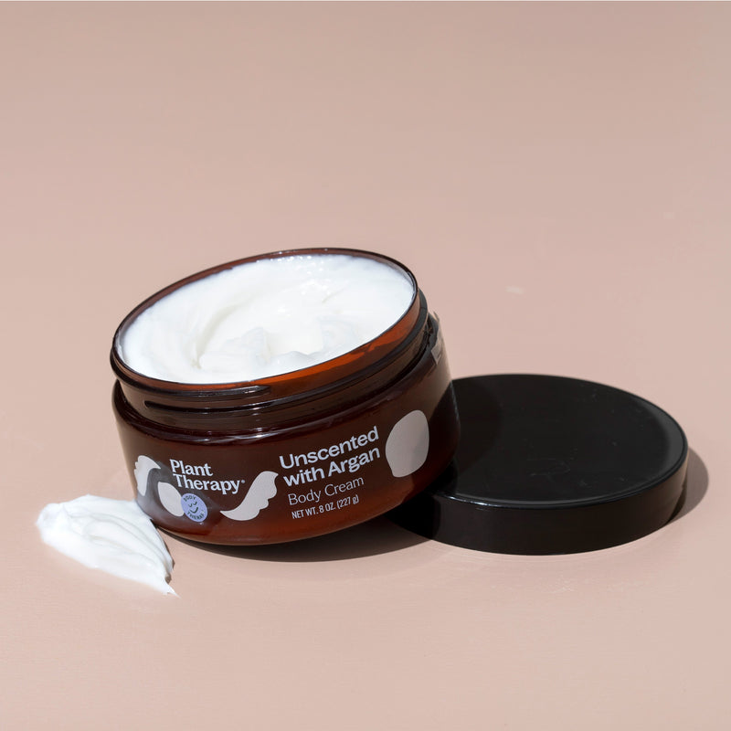 Plant Therapy Unscented Body Cream with Argan Body Care Gray 8 oz