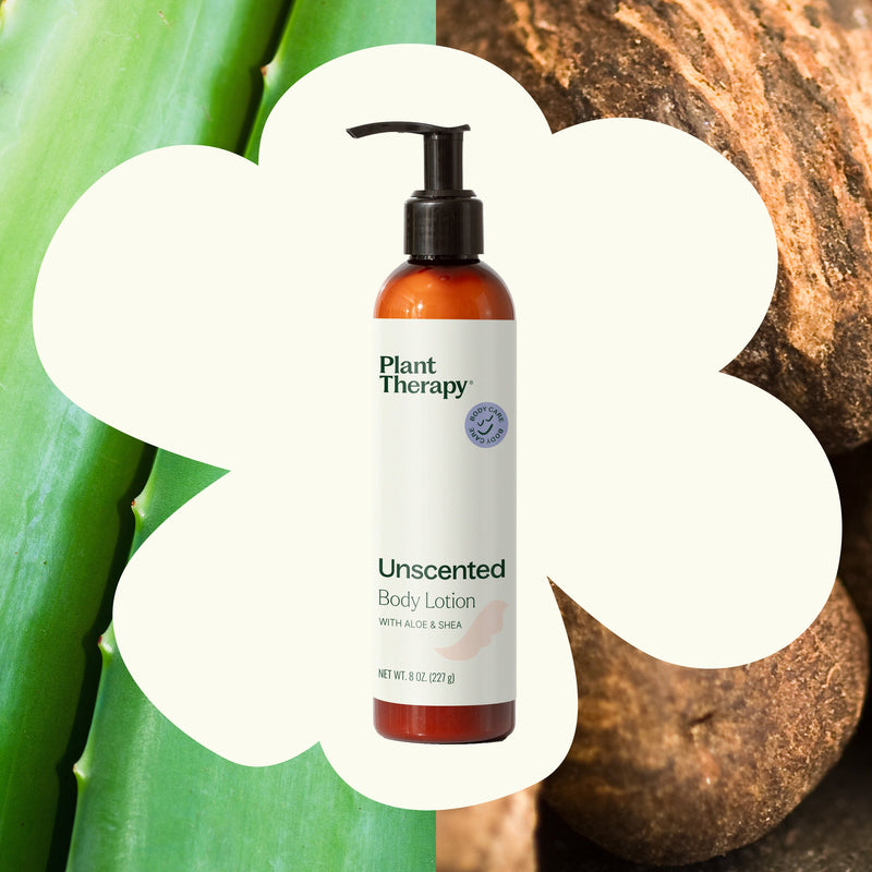 Plant Therapy Unscented Body Lotion with Aloe and Shea Body Care Beige 8 oz