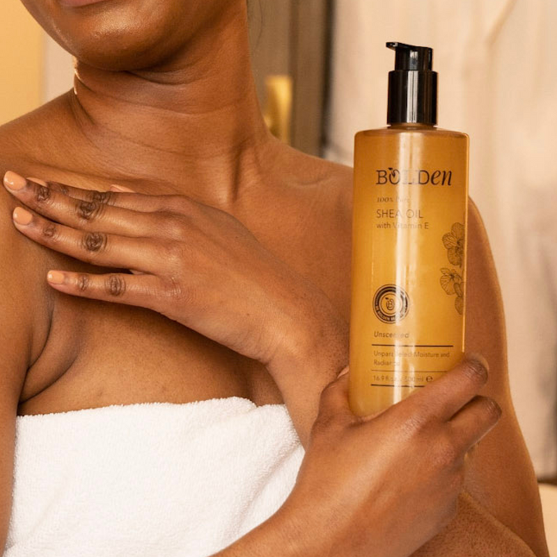 Boldenusa.com Unscented Shea Butter Oil | Pure African Shea Butter Body Oil | 16.9 Fl Oz Shea Oil Sienna