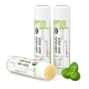 Green + Lovely Peppermint Calendula Skin Stick - Organic Lotion Moisture Stick - Travel Size Beige