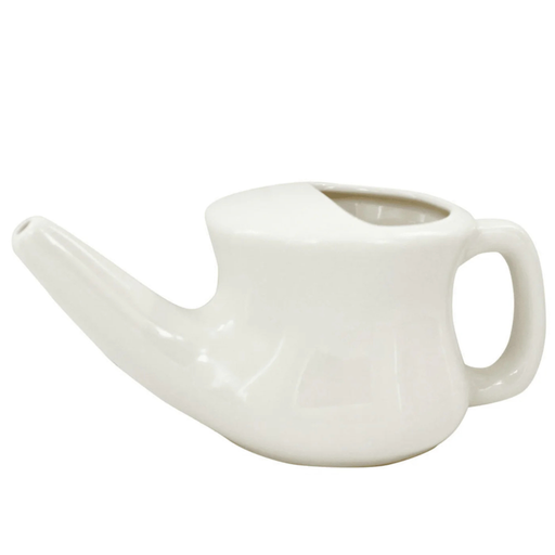 Paavani Ayurveda Ceramic Neti Pot | Ayurvedic Nasal Cleansing Tool for Sinus Health simple Misty Rose