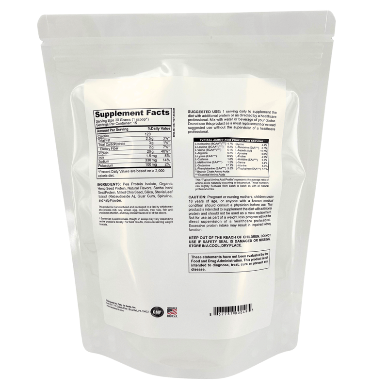 casa de sante Elemental Vegan Protein Powder | Low FODMAP Plant-Based Nutrition Support Digestive Support Supplements Light Gray