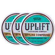 Uplift Provisions Company Styling Compound 3 oz Clay Pomade White Smoke 3 pucks / 3.0 oz