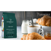 Lifeboost Coffee Grata Medium Roast Medium Roast Dark Slate Gray Whole Bean / 1,Whole Bean / 3,Whole Bean / 6,Ground / 1,Ground / 3,Ground / 6,Go Bags / 1,Go Bags / 3,Go Bags / 6