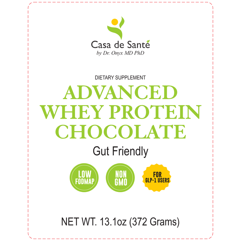 casa de sante Elemental Whey WPI Protein Powder + Digestive Enzymes (Chocolate) | Low FODMAP & GLP-1 Gut-Gentle Muscle Support Digestive Support Supplements White Smoke