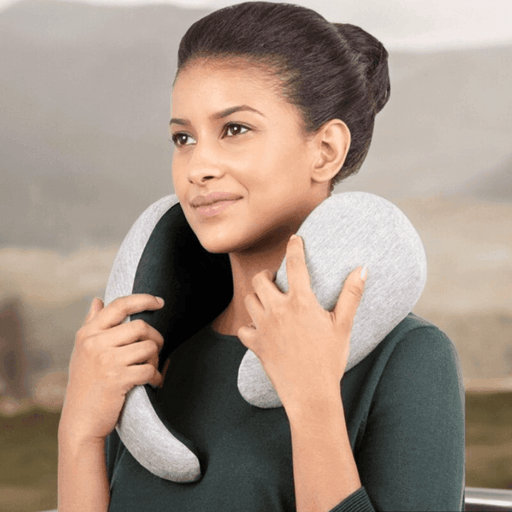 SmartPursue™ Travel pillows for airplanes Travel Pillows Gray Gray,Black,Pink,Navy Blue,Peacock Blue Set,Flower Grey Velcro Style set,Comfort Pink