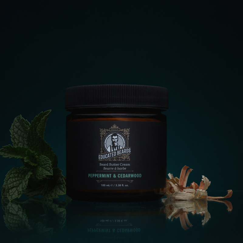 Educated Beards Educated Beards Peppermint & Cedarwood Beard Butter Cream 100ml Beard Butter Cream Black