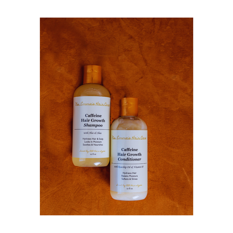 Ms. Emma's Hair Care 12 oz CAFFEINE HAIR GROWTH SHAMPOO AND CONDITIONER Saddle Brown