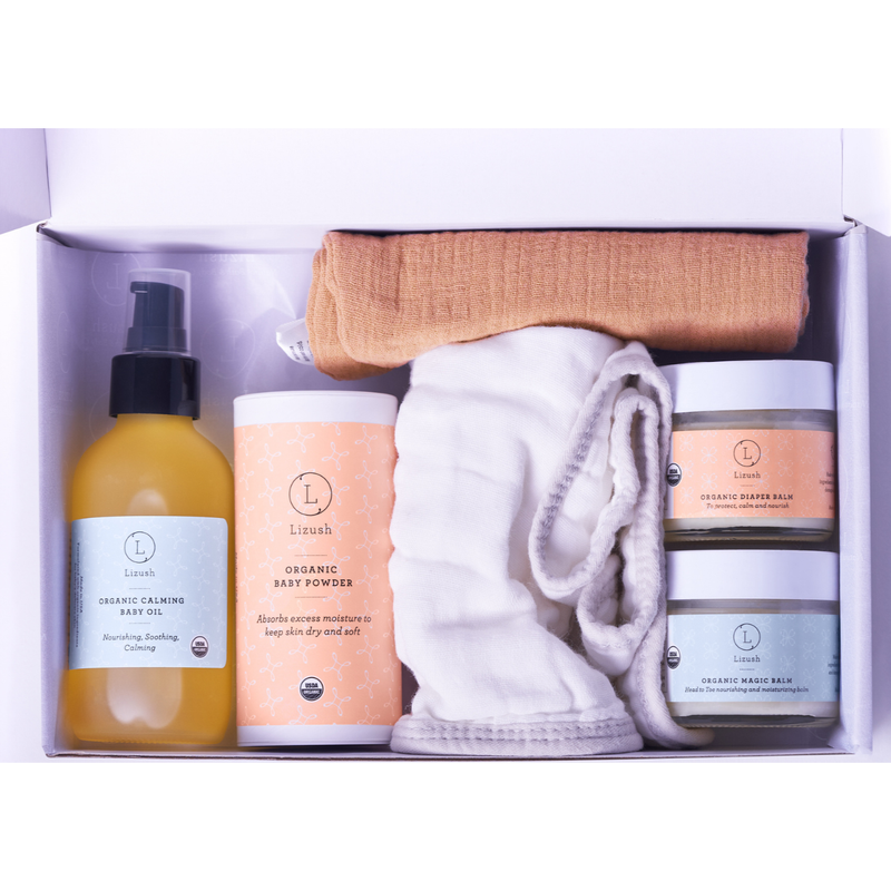 Lizush Organic full care new baby gift set - welcome little one! Gift set for Her Light Gray No,Yes