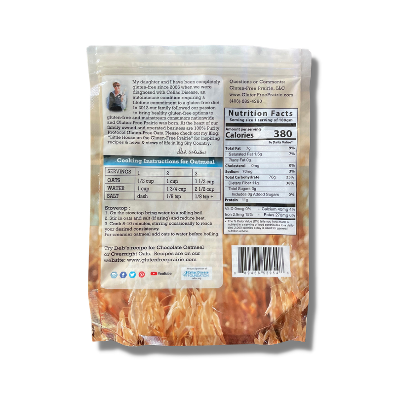gfJules Purity Protocol Certified Gluten Free Oats oats Gray 1 bag,2 bags,3 lb bag