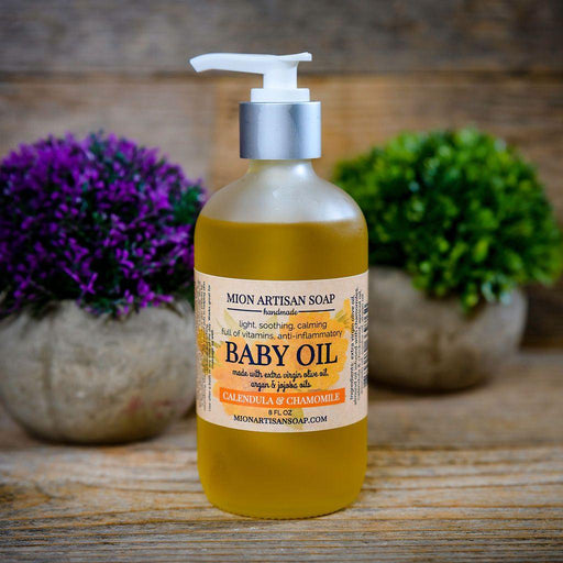 MION Artisan Soap Co. Calendula and Chamomile Baby Oil | Unscented| Light and Nourishing Dim Gray