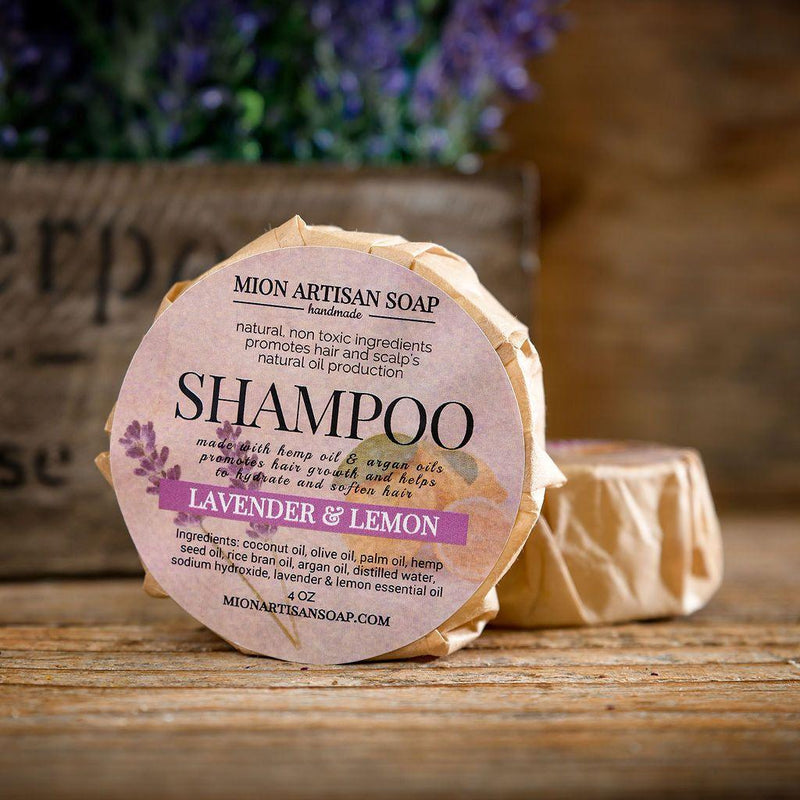 MION Artisan Soap Co. Shampoo Bar | Lavender & Lemon | best for dry and damaged hair Dark Olive Green