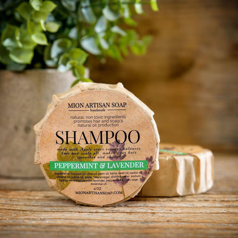 MION Artisan Soap Co. Shampoo Bar | Peppermint & Lavender | Apple Cider Vinegar | for oily hair Sienna