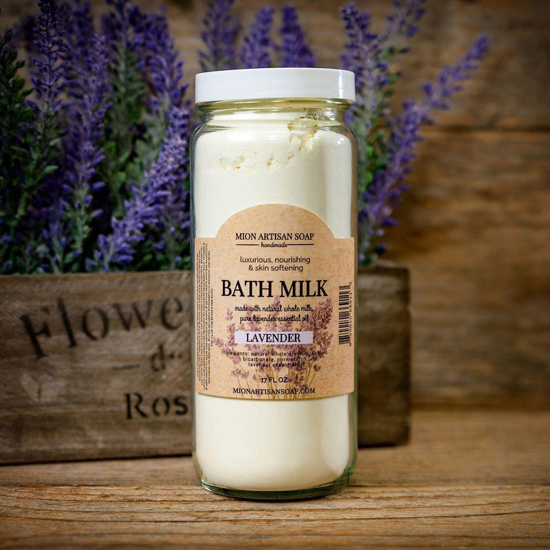 MION Artisan Soap Co. Lavender Bath Milk | Nourishing, Hydrating, Calming, Rejuvenating Dark Olive Green