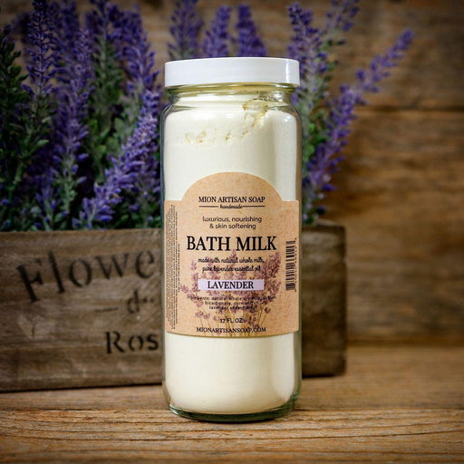 MION Artisan Soap Co. Lavender Bath Milk | Nourishing, Hydrating, Calming, Rejuvenating Dark Olive Green