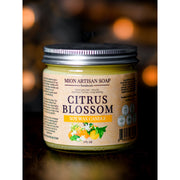 MION Artisan Soap Co. Soy Wax Candle - Citrus Blossom | Long Lasting | 100% Natural Tan