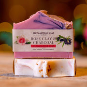 MION Artisan Soap Co. Rose Clay & Activated Charcoal | Cocoa Butter Soap Rosy Brown