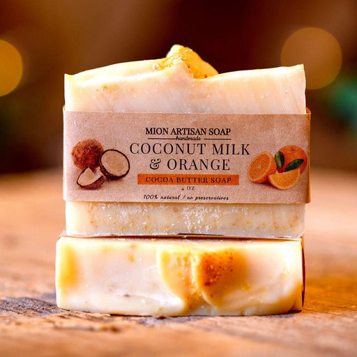 MION Artisan Soap Co. Coconut Milk and Orange | Cocoa Butter Soap Tan