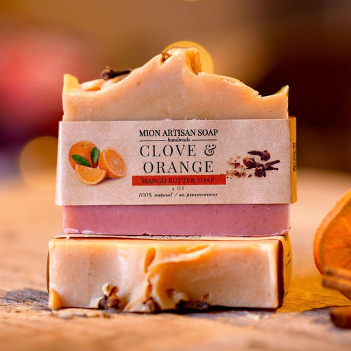 MION Artisan Soap Co. Clove & Orange Soap | Mango Butter Soap Dark Salmon