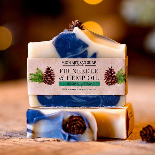 MION Artisan Soap Co. Fir and Hemp Oil | Hemp Oil Soap Tan